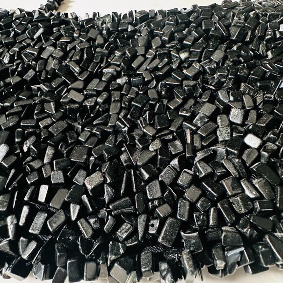 Inge Christopher Black Small Evening Bag Beaded Clutch Purse Handbag - Picture 2 of 4